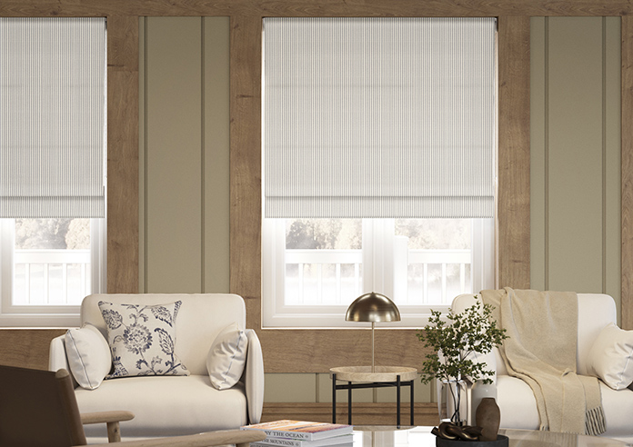 Laura Ashley Candy Stripe, French Navy - Twist&Fit Roman Blind - Image 3